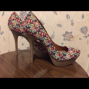 Jessica Simpson floral stilletoes.